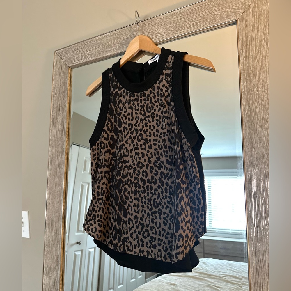Elizabeth And James Silk Cheetah-Print Tank Blouse Size XS
